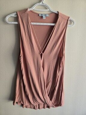 She + Sky Blush Pink Draped Faux-Wrap Camisole